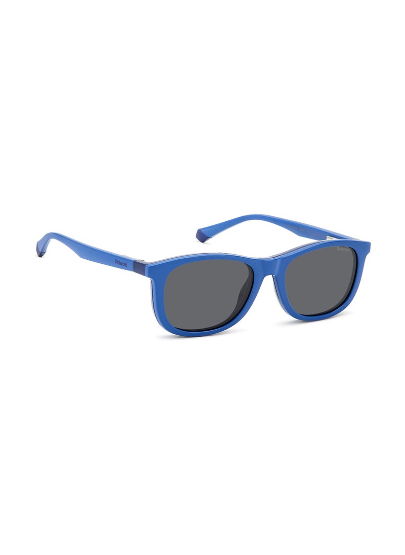 Polaroid Kids Unisex Polarized Rectangular Sunglasses - Pld 8054/Cs Blue Millimeter - Lens Size: 47 Mm  - Image 2