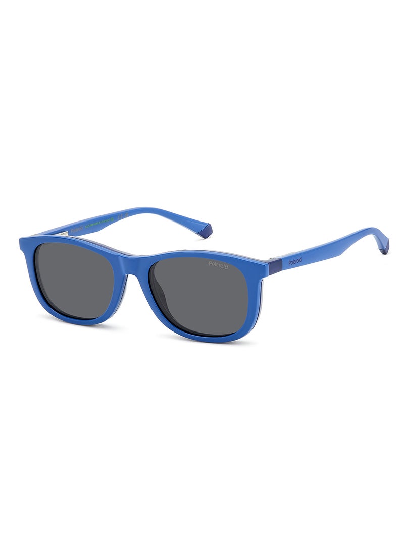Polaroid Kids Unisex Polarized Rectangular Sunglasses - Pld 8054/Cs Blue Millimeter - Lens Size: 47 Mm  - Image 5
