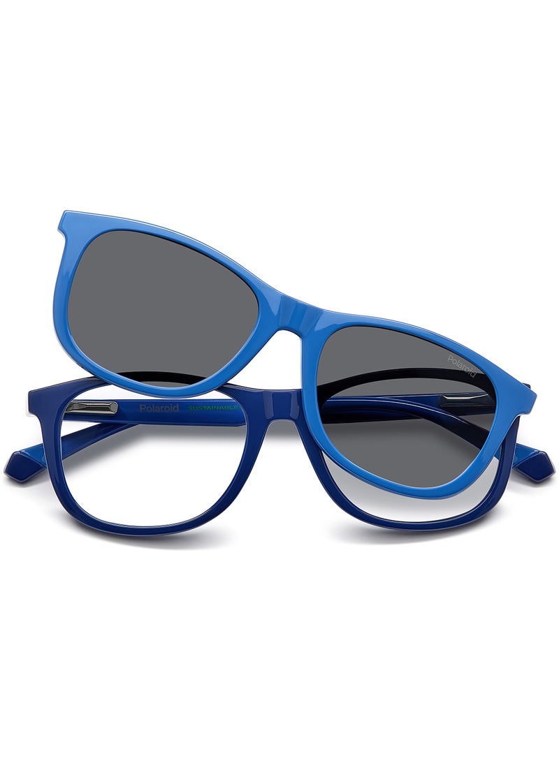Polaroid Kids Unisex Polarized Rectangular Sunglasses - Pld 8054/Cs Blue Millimeter - Lens Size: 47 Mm  - Image 4