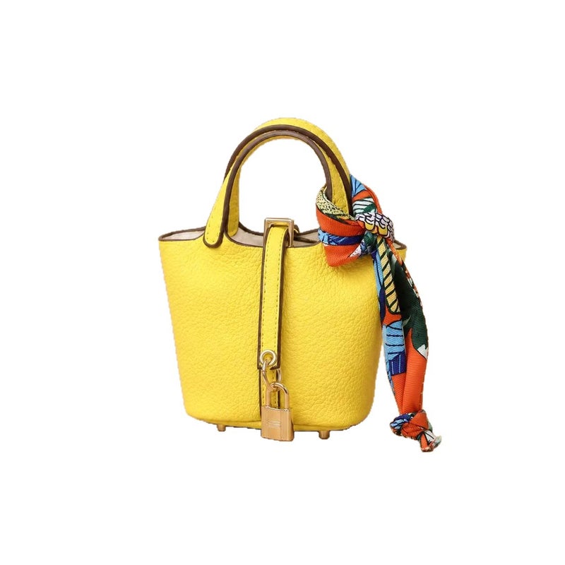 Mini Leather Basket Bag Charm - Image 5
