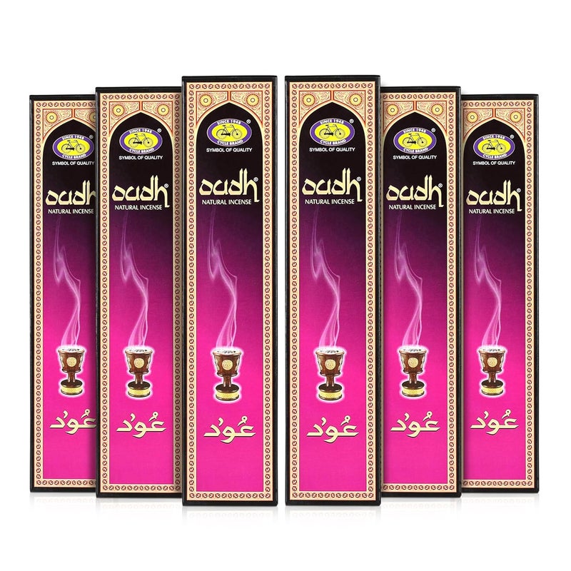 CYCLE Cycle Pure Oudh Natural Incense Sticks Long Lasting Masala Bathi for a Special and Divine Prayer Experience Pack of 6 14 Sticks per Pack - Image 1