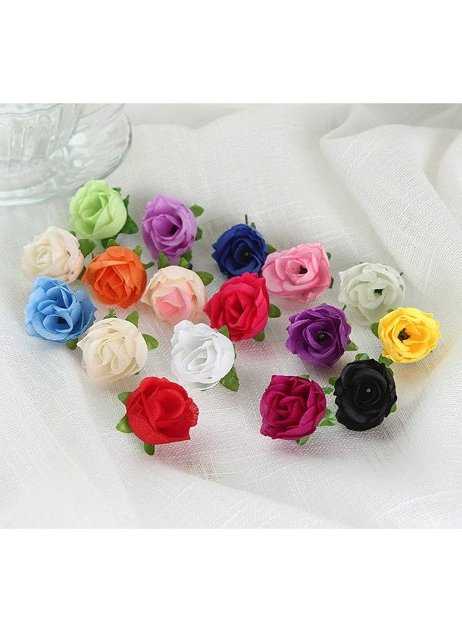 SUKPSY 50 Pcs Mini Artificial Rose Flower Head 1.18 Inch Multicolor Silk Flower Fake Rose Head For Wedding Party Home Decoration Diy Craft Bridal Bouquets Hats Accessories  - Image 1