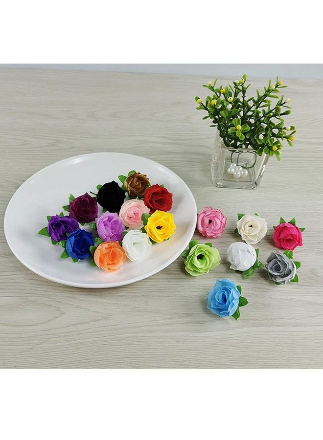 SUKPSY 50 Pcs Mini Artificial Rose Flower Head 1.18 Inch Multicolor Silk Flower Fake Rose Head For Wedding Party Home Decoration Diy Craft Bridal Bouquets Hats Accessories  - Image 3