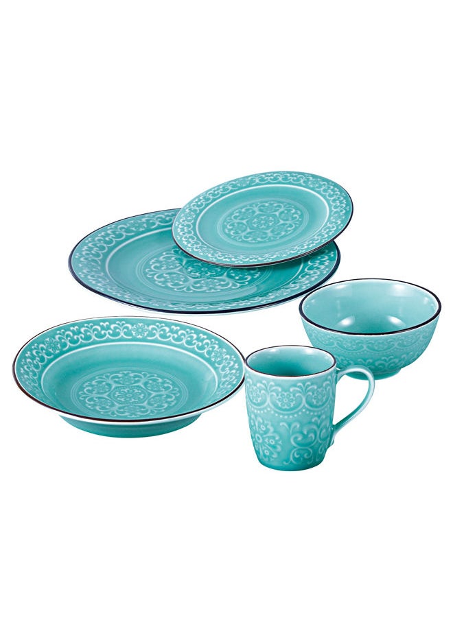 Trust - 20-Piece Porcelain Dinnerware Set Light Blue - Image 1