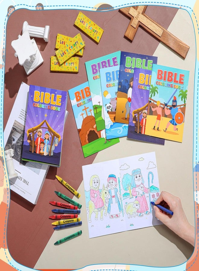 Gilprop Bulk Bible Coloring Books with Crayons for Kids Easter Verse Religious Drawing Books Bulk Christian Story Activity Supplies, DIY Sunday School Crafts, Bible Party Favors Gifts(24 Set) - Image 3