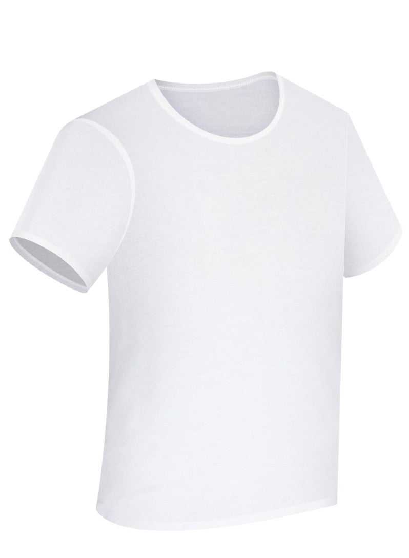 Lux Neo-Cotton Men's White Round Neck Half Sleeves 100% Cotton T Shirt | Antibacterial Freshness |Pack of 3| White - Image 2