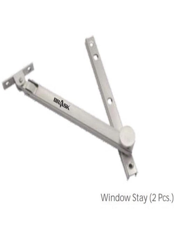 BRASk Brass Deluxe Window Stay 6" (150 MM) Silver Satin Finish (Pack of 2) - Image 3
