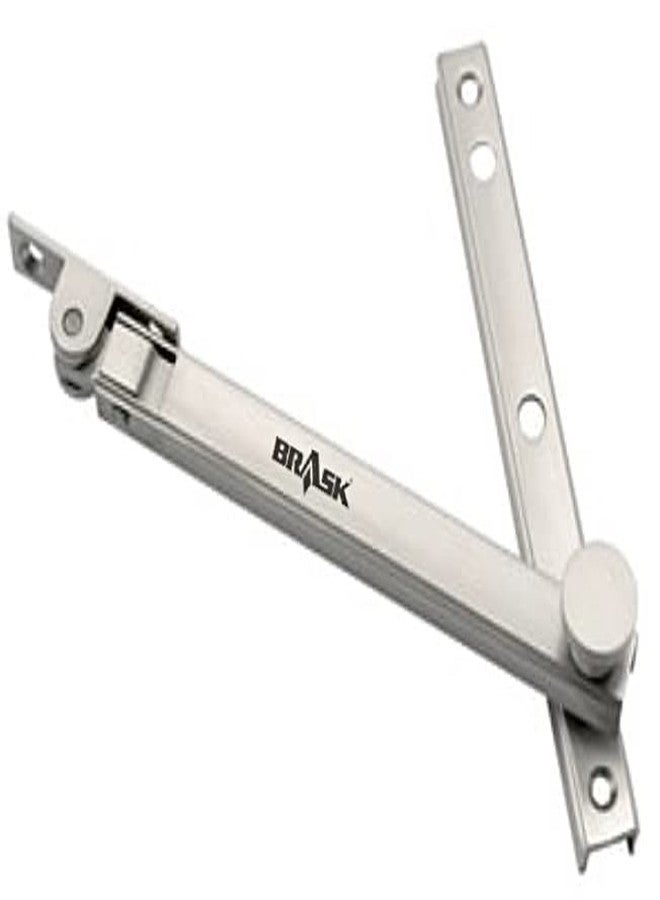 BRASk Brass Deluxe Window Stay 6" (150 MM) Silver Satin Finish (Pack of 2) - Image 1