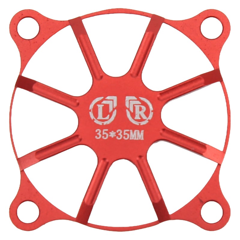Motor Cooling Fan Cover Aluminum Alloy Heat Dissipation Fan Protective Cover for RC Car Red - Image 1
