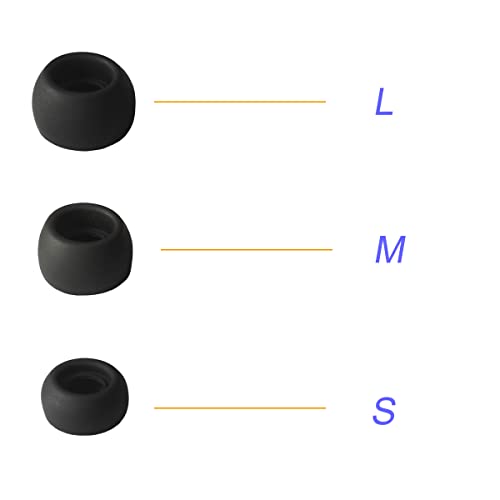 Luckvan Silicone Ear Tips for Galaxy Buds Pro Replacement Earbuds Tips for Galaxy Buds Pro Earbuds 6 Pairs LMS Black - Image 3