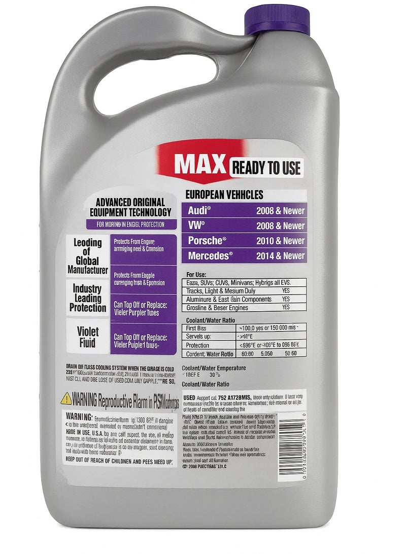 Prestone Max Violet Coolant – Compatible with Audi, VW, Porsche & Mercedes – Ready to Use, 5 Years / 150,000 Miles Protection  – Original Made in USA - Image 3