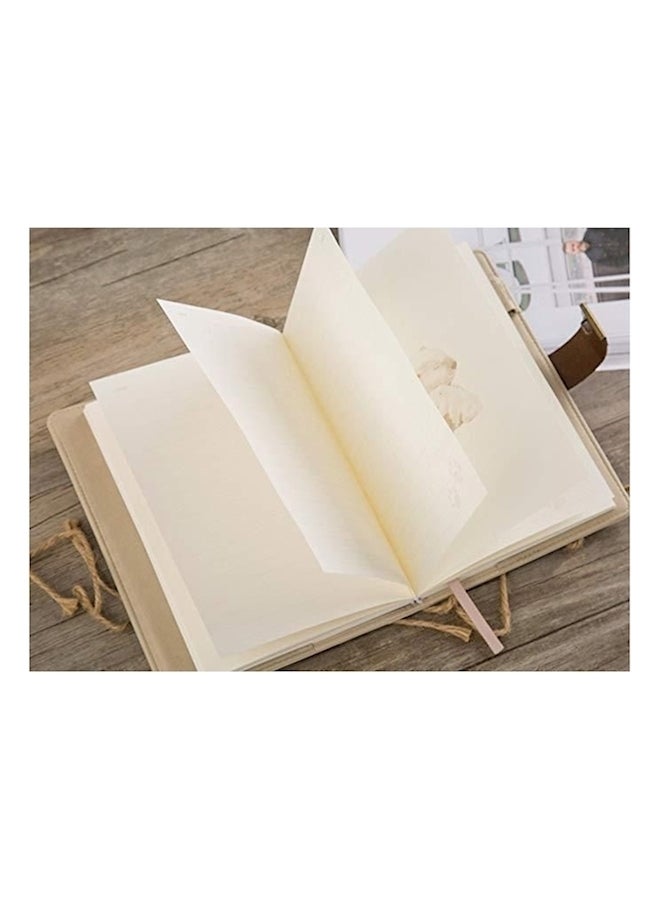 NIBEMINENT Lock Diary Leather Journal Writing Notebook Beige/Brown - Image 4