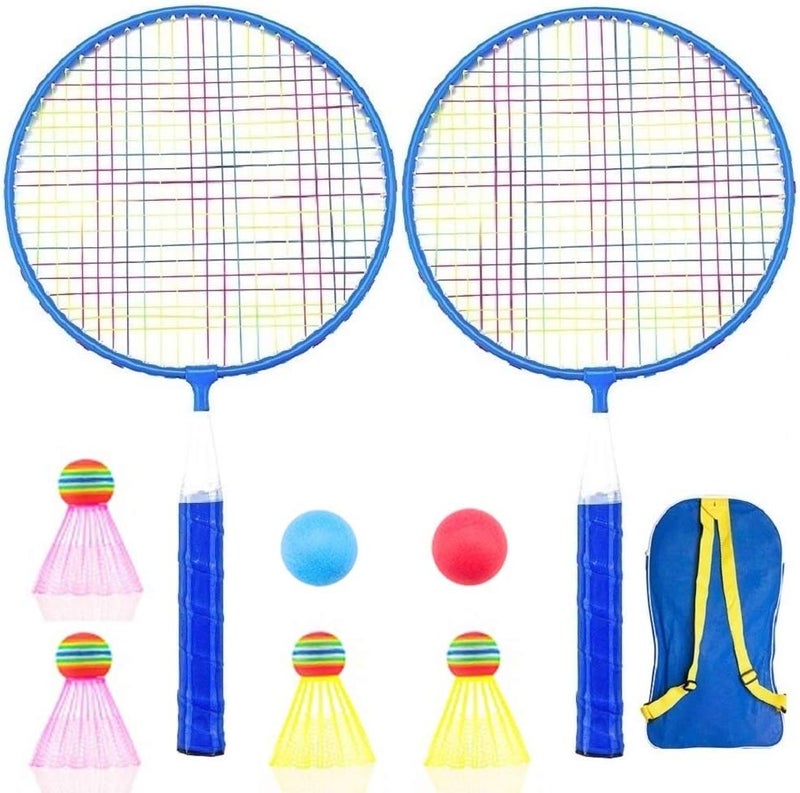 AIKESIWAY Badminton Racket for Children 1 Pair, Nylon Alloy Durable Badminton Racquet Set for Kids Indoor/Outdoor Sport GameIncluding 4 badminton and 2 table tennis - Image 1