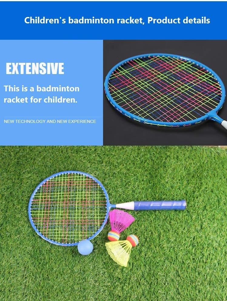AIKESIWAY Badminton Racket for Children 1 Pair, Nylon Alloy Durable Badminton Racquet Set for Kids Indoor/Outdoor Sport GameIncluding 4 badminton and 2 table tennis - Image 2