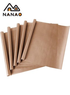 NANAO 5 Piece Oven Grill Mat Teflon Sheet for Heat Press Transfer Non-Stick Paper Reusable Heat Resistant Craft, High-temperature oven food-grade Baking Cloth Nonstick Oilcloth  - Image 1