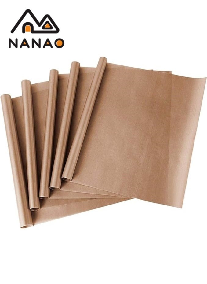 NANAO 5 Piece Oven Grill Mat Teflon Sheet for Heat Press Transfer Non-Stick Paper Reusable Heat Resistant Craft, High-temperature oven food-grade Baking Cloth Nonstick Oilcloth  - Image 1