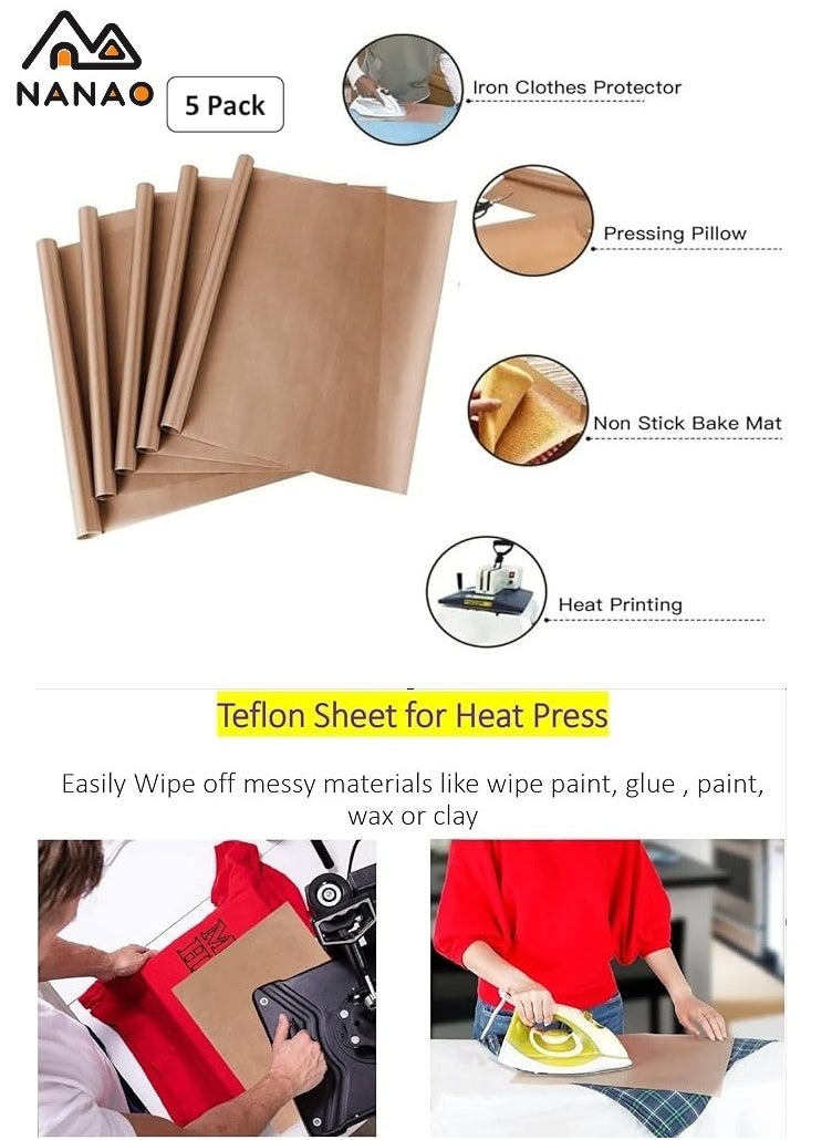 5 Piece Oven Grill Mat Teflon Sheet for Heat Press Transfer Non-Stick Paper Reusable Heat Resistant Craft, High-temperature oven food-grade Baking Cloth Nonstick Oilcloth - pzsku/Z68C888E9B10EFDE38B4CZ/45/_/1712740461/96e73e4a-99fe-409f-aa02-4f47ba52966f