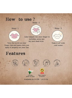 kaumudi Lip Lightening Scrub | For Women and Men | Handmade with Natural Ingredients | For Dry, Chapped, Pigmented, Tanned & Nicotine affected Lips | Lighten, Brightens & Softens Lips | 30 GM / 1.06 fl Oz  - Image 5