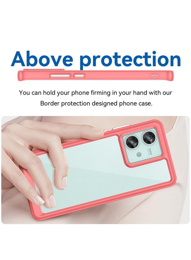 S-TOP Case For Motorola Edge 40 Neo Colorful Series Acrylic Hybrid TPU Phone Case - Image 4