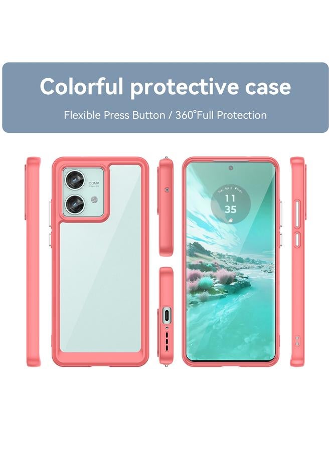 S-TOP Case For Motorola Edge 40 Neo Colorful Series Acrylic Hybrid TPU Phone Case - Image 2