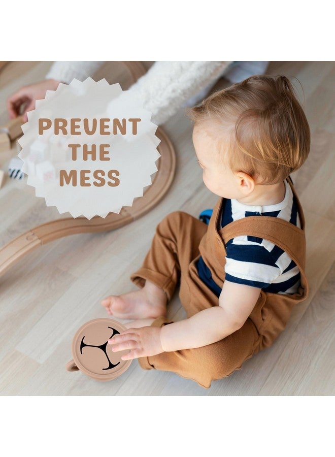 Mintlyfe Snack Containers for Toddlers, Kids - 2 Pack Food Grade Silicone Snack Cups with Grip Handle (Blush/Mauve) - Image 5