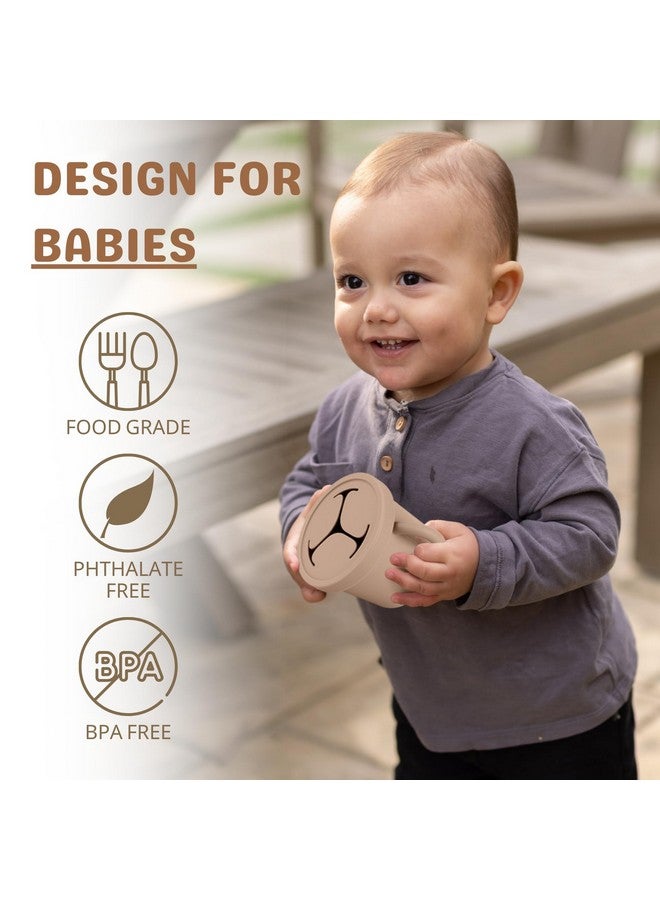 Mintlyfe Snack Containers for Toddlers, Kids - 2 Pack Food Grade Silicone Snack Cups with Grip Handle (Blush/Mauve) - Image 3