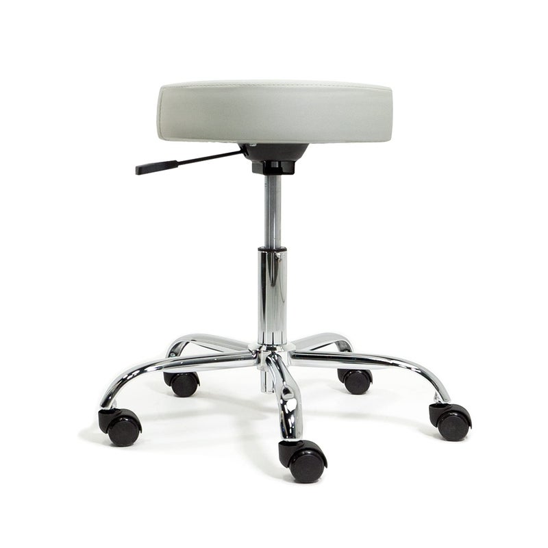 EarthLite Pneumatic Rolling Stool, Std Height, 19â€ - 25", Sterling - Image 1