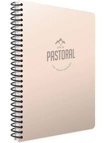 Gıpta - Pastoral Spiral Beige Plastic Cover 120 Sheets A4 Lined Notebook - Image 1