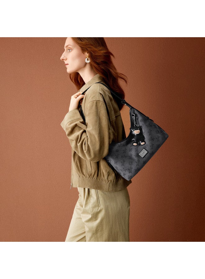 Nucelle Fabric Pegasus Hobo Women's Bag, New Style Woven Bag, Light Luxury Brand Casual Crossbody Ladies Handbag Gift For Wome - Image 2