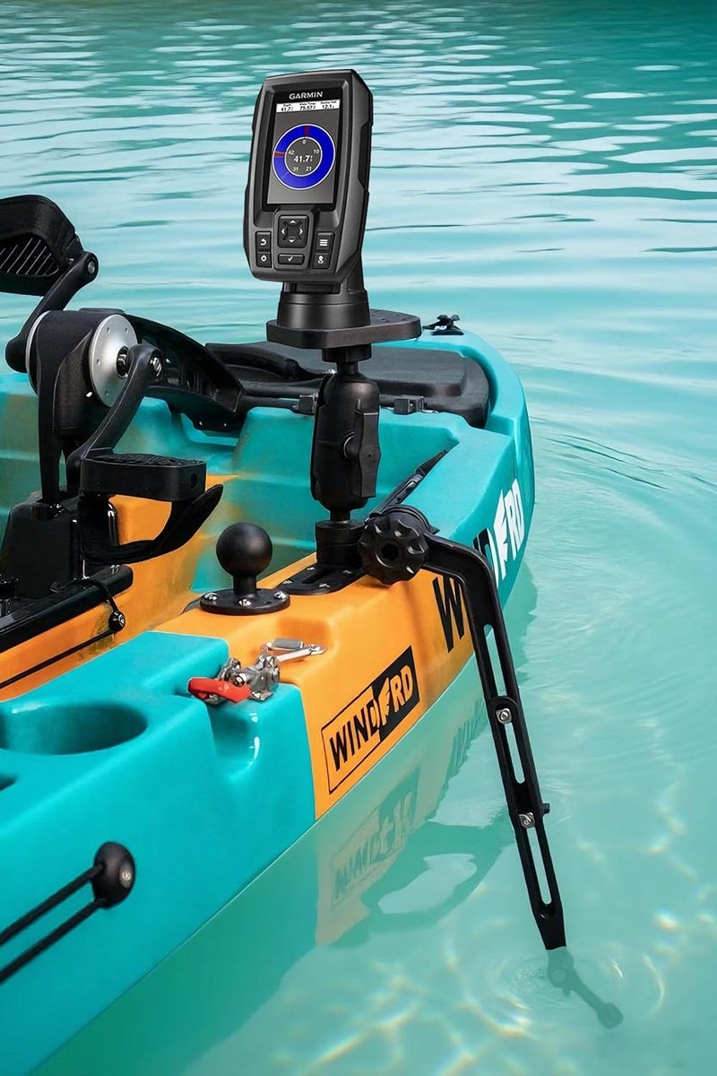 WINDFRD Kayak Fish Finder Mount with Transducer Mounting Arm, 1.5" Ball Marine Electronic Mount for Boat Track, Universal Mounting Plate, Compatible with Scotty, Lowrance, Garmin Fish Finders - Image 4