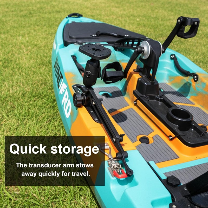 WINDFRD Kayak Fish Finder Mount with Transducer Mounting Arm, 1.5" Ball Marine Electronic Mount for Boat Track, Universal Mounting Plate, Compatible with Scotty, Lowrance, Garmin Fish Finders - Image 3