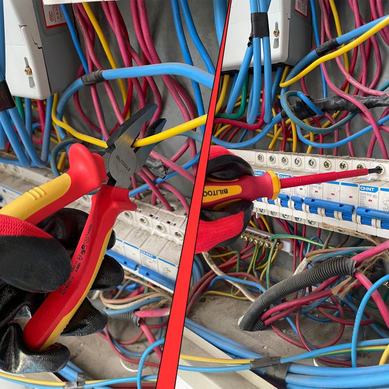 BILITOOLS Insulated Screwdriver & Pliers Set, 1000V Electrical Tools for Electrician Magnetic Phillips Slotted Pozidriv Tips - Image 2