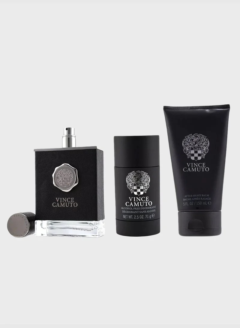 فينس كاموتو مجموعة Vince Camuto: ماء تواليت سبراي 100مل/3.4 أوقية + بلسم بعد الحلاقة 150مل/5 أوقية + قلم مزيل تعرق 71 جرام/2.5 أوقية