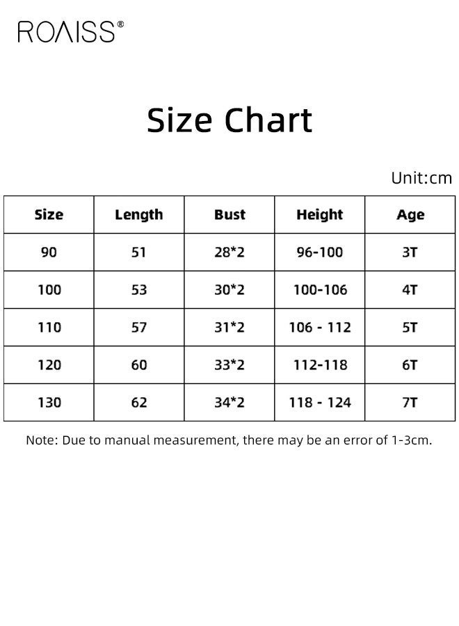 roaiss Girls A Line Dress with Daisy Embroidery, Short Sleeved Round Neck Dress, Elegant Chic Frock for Girls, Suitable for Daily Wear, Vacations, Birthday Parties or Any Occasion - Image 5