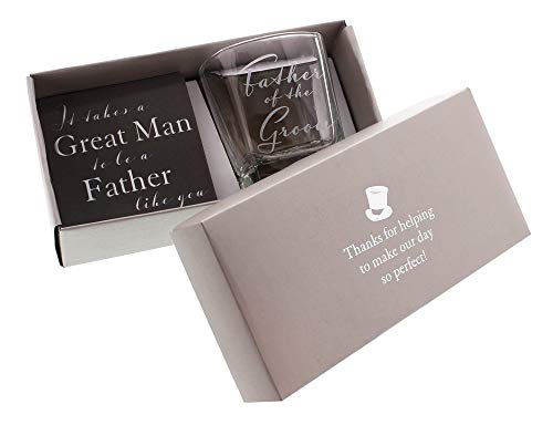 Haysom Interiors Haysom Interiors Father of The Groom Whiskey Glass and Coaster Gift Set 