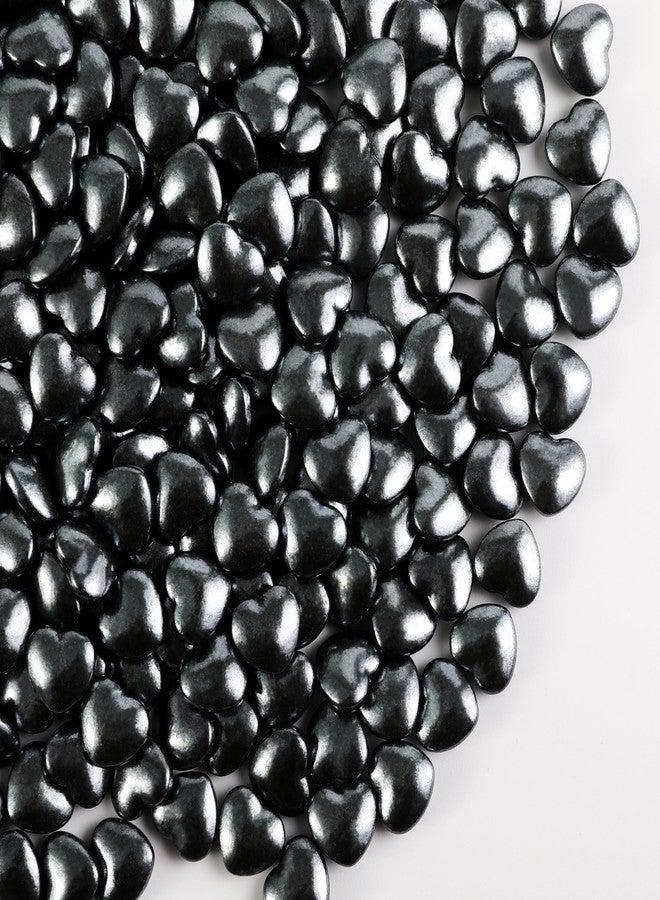 Kasvan Black Heart Shapes Sprinkles - Edible Candy Pearls 130g/4.58 Oz, Mix Size, Baking Cake Decorations, Ice Cream Toppings and Cookie Decorating, Wedding Party Chirstmas Supplies (Black) - Image 1