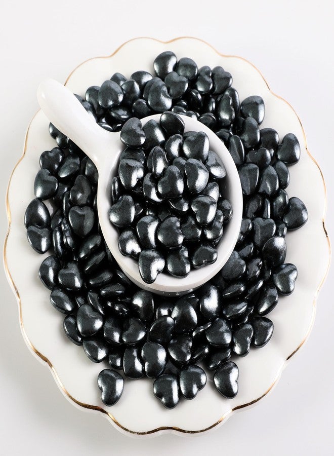 Kasvan Black Heart Shapes Sprinkles - Edible Candy Pearls 130g/4.58 Oz, Mix Size, Baking Cake Decorations, Ice Cream Toppings and Cookie Decorating, Wedding Party Chirstmas Supplies (Black) - Image 3