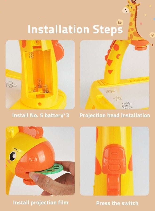 بايبي لوحة رسم ملونة للأطفال بعمر 3 سنوات قابلة للمسح للأطفال مع مصباح إسقاط ألعاب تعليمية - Image 3