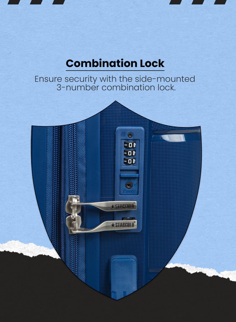 Stargold Trolley Luggage 3 Pieces Set PP Hard Side Bag 360 Degree Spinner Wheels Trolley Luggage Set with TSA Lock - Image 3