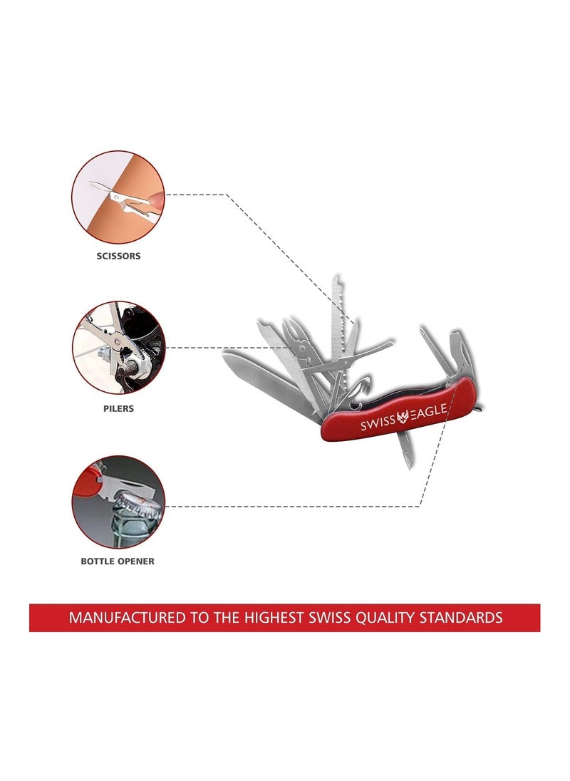 SWISS EAGLE - Hercules Multi-Tool Army Knife - Packs 11 Tools In Your Pocket - Image 1