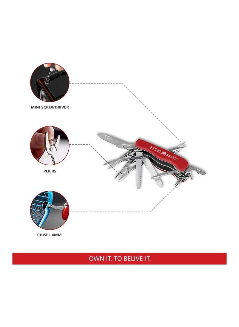 SWISS EAGLE - Hercules Multi-Tool Army Knife - Packs 11 Tools In Your Pocket - Image 1