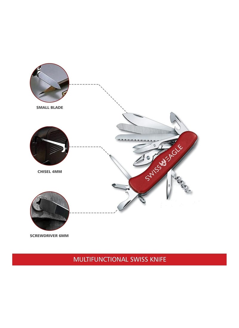 SWISS EAGLE - Hercules Multi-Tool Army Knife - Packs 11 Tools In Your Pocket - Image 1