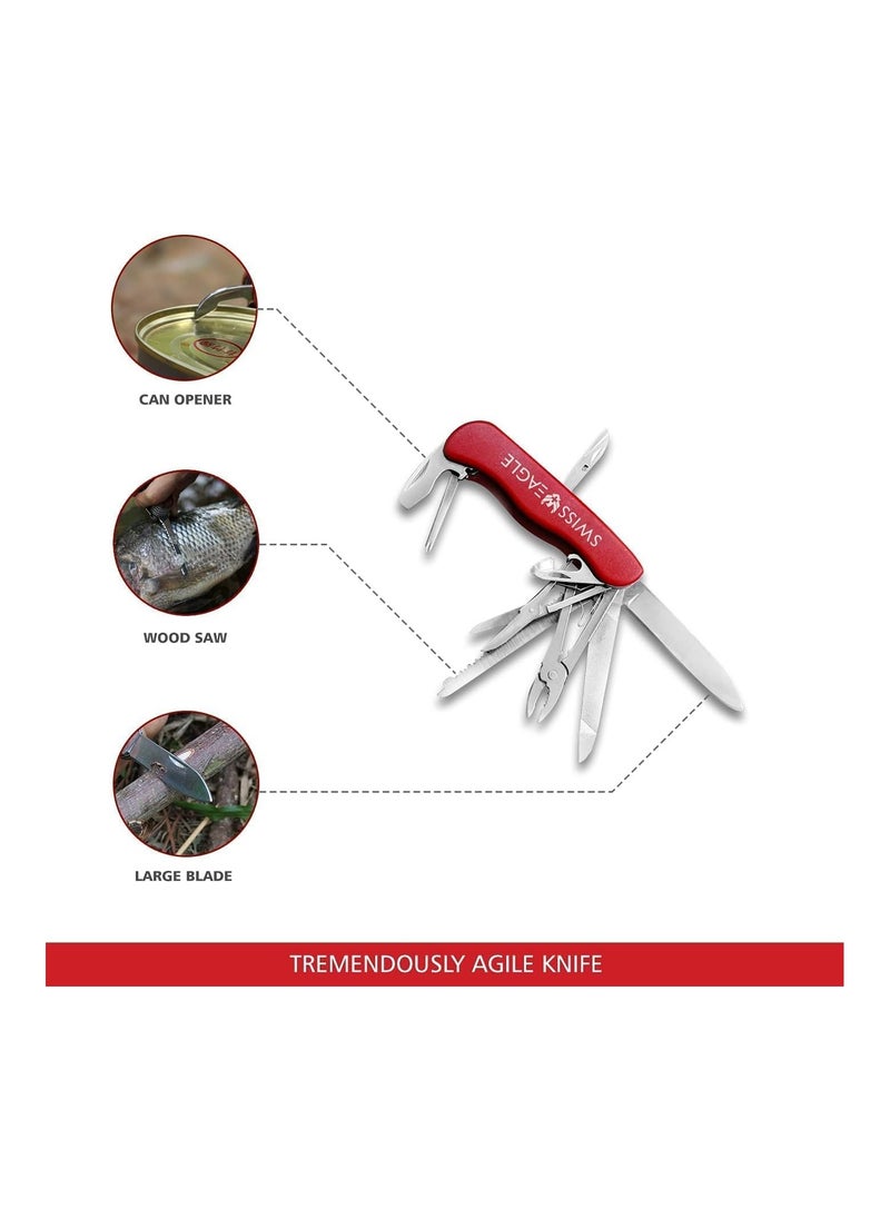 SWISS EAGLE - Hercules Multi-Tool Army Knife - Packs 11 Tools In Your Pocket - Image 1