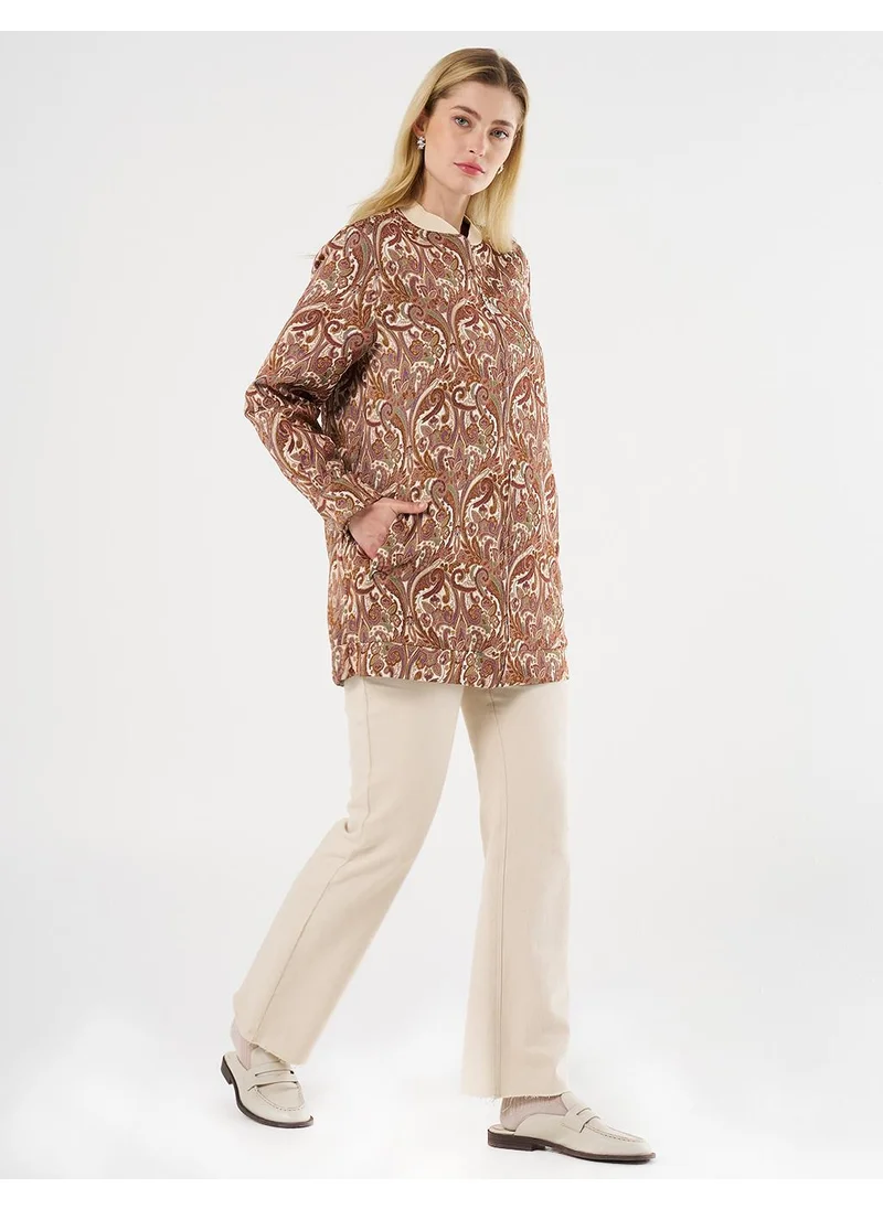 Kayra College Collar Jacquard Jacket Cream
