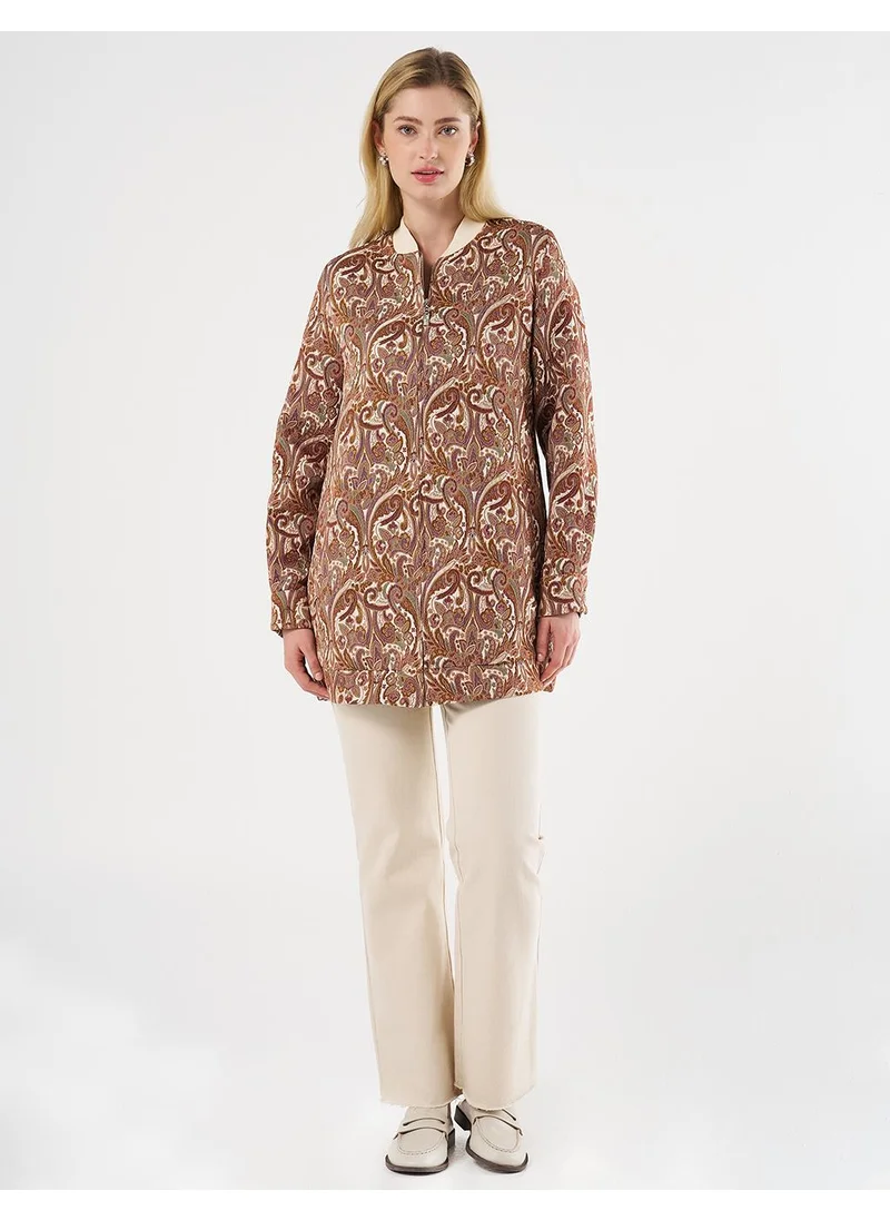 Kayra College Collar Jacquard Jacket Cream