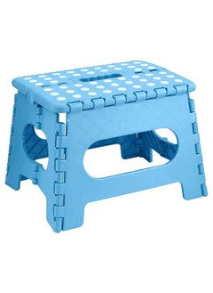 SKY-TOUCH Folding Step Stool for Children, Collapsible Foot Stools 9-Inch Height, Foldable Plastic Stool for Kitchen, Bathroom, Garden, Indoor, Stool Lightweight Outdoor, Holds Up to 300 lbs - Blue  - Image 1