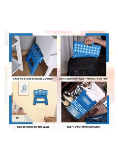 SKY-TOUCH Folding Step Stool for Children, Collapsible Foot Stools 9-Inch Height, Foldable Plastic Stool for Kitchen, Bathroom, Garden, Indoor, Stool Lightweight Outdoor, Holds Up to 300 lbs - Blue  - Image 2