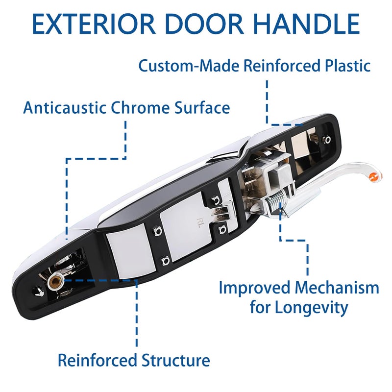 FIQAPJ 22738725 Exterior Chrome Door Handle Rear Left Driver Side for 20072013 Chevy Silverado Suburban Tahoe Avalanche GMC Sierra Yukon Cadillac Escalade Replaces 22738725 15915659 25960521 - Image 4