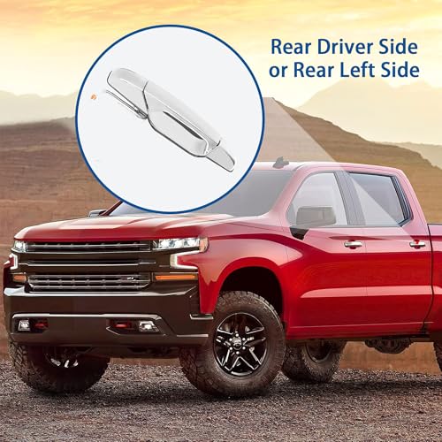FIQAPJ 22738725 Exterior Chrome Door Handle Rear Left Driver Side for 20072013 Chevy Silverado Suburban Tahoe Avalanche GMC Sierra Yukon Cadillac Escalade Replaces 22738725 15915659 25960521 - Image 5