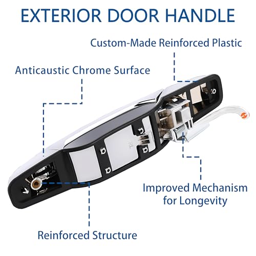 FIQAPJ 22738725 Exterior Chrome Door Handle Rear Left Driver Side for 20072013 Chevy Silverado Suburban Tahoe Avalanche GMC Sierra Yukon Cadillac Escalade Replaces 22738725 15915659 25960521 - Image 3